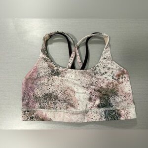 Lululemon Energy Bra Sugar Crush Multi Black Cherry Size 6 Strappy Back LUXTREME